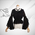 Chiffon Flair Sleeve Victorian Blouse | Womens Cosplay Shirt | Pirate Shirt | Gothic Blouse | Vintage Looking Womens Top product logo