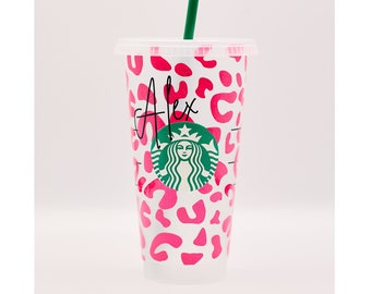Custom Starbucks Venti Cold Cup | 60+ colours |  Holographic | Glitter | Metallic | Leopard | Cheetah | Animal Print