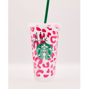 Custom Starbucks Venti Cold Cup | 60+ colours |  Holographic | Glitter | Metallic | Leopard | Cheetah | Animal Print