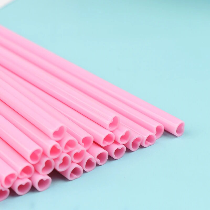 Podplug Heart-shaped Straws Disposable Drinking Straws - Pink Individually  Packaged Straws 