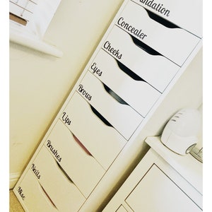 Custom Vinyl Decal Stickers: IKEA Alex Drawer Labels, Metallic Home Organization