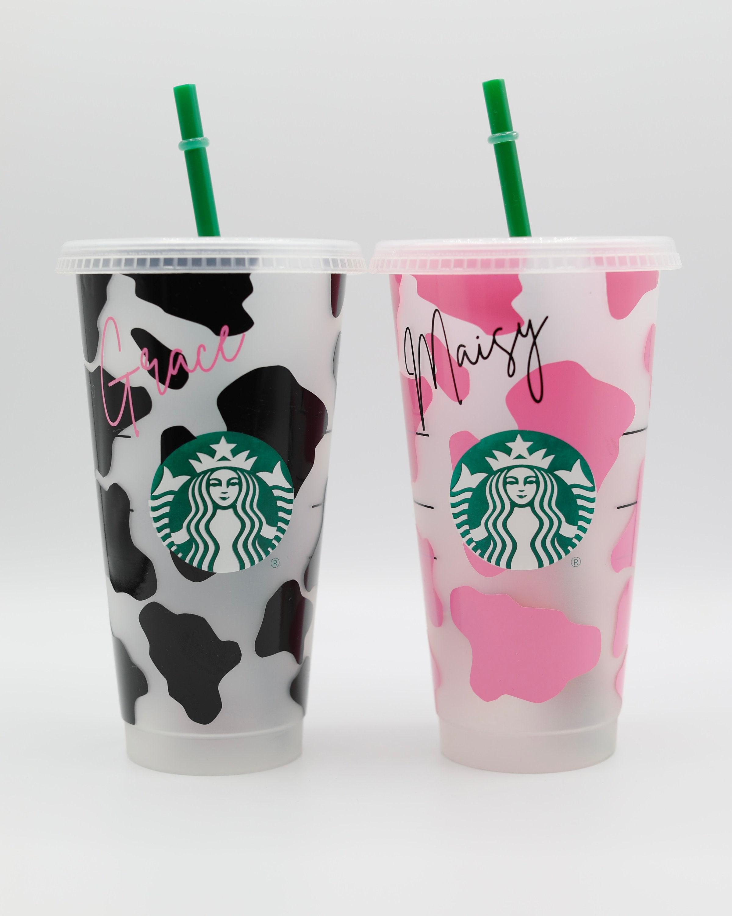 24oz Genuine Cow Print Reusable Starbucks Cold Coffee Cup –  roseandbearofficial