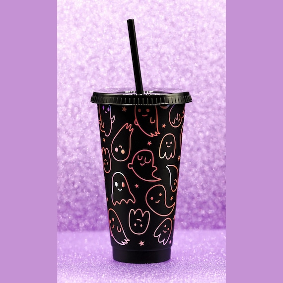 Halloween Tumbler Halloween Gifts for Women, ghost cups gothic Tumblers  with Lids and Straw, witch tumbler Iced Coffee Travel Halloween Cup Unique