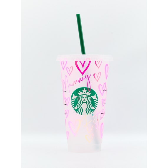 Hearts Starbucks Cold Cups Custom Holo Hearts Tumbler Mom 