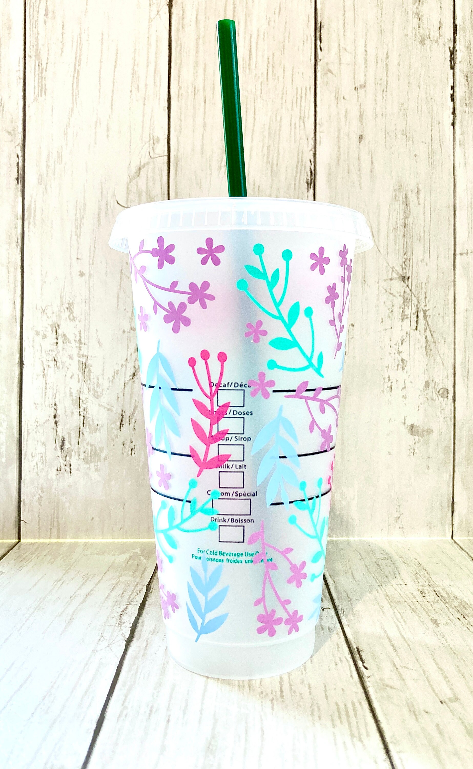Custom Starbucks INSPIRED Venti Cold Cup Matte Pastel Florals