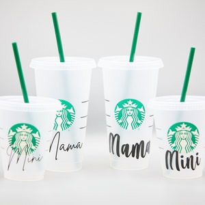 Mama & Mini Starbucks Set of 2 matching Cold Cups Venti 24oz and Grande 16oz | Reusable | Mummy and Me Gift | Mothers Day