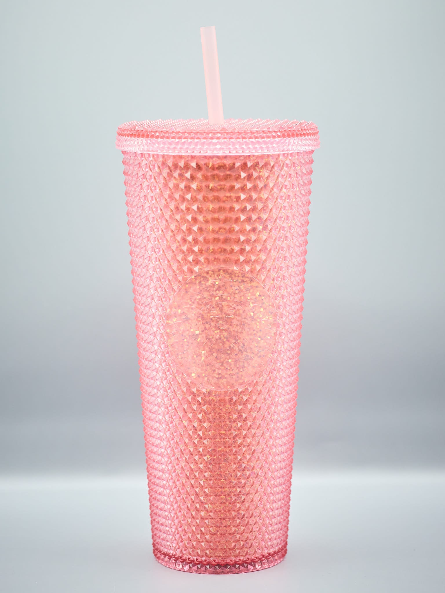 Hot Starbucks Cute Pink Matte Diamond Studded Tumbler Cold Cups