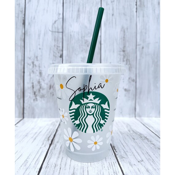 Personalised Starbucks 16oz Grande Cold Cup Daisy Print | Kids - Etsy Israel