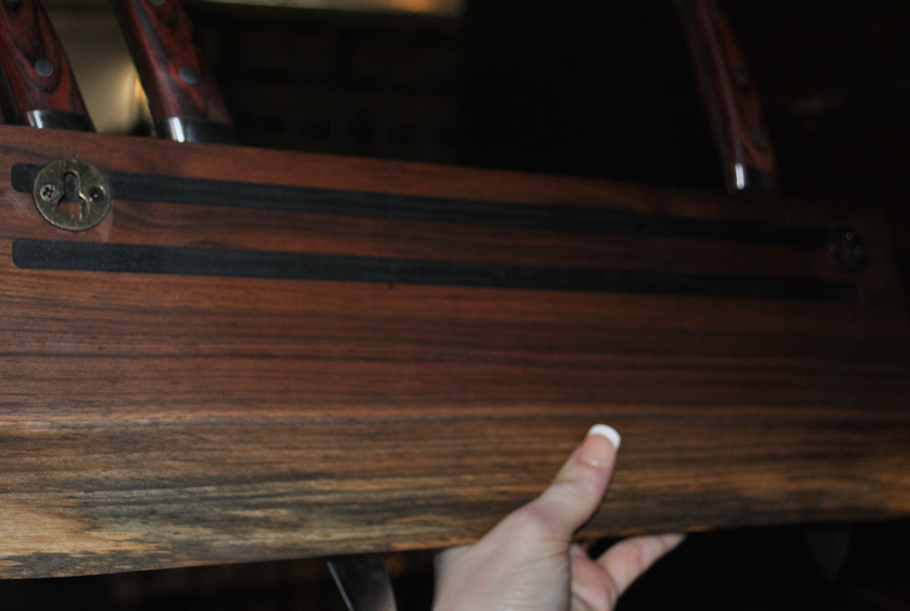 Black Walnut American Flag Magnetic Wall Knife Holder/ Knife Storage ...