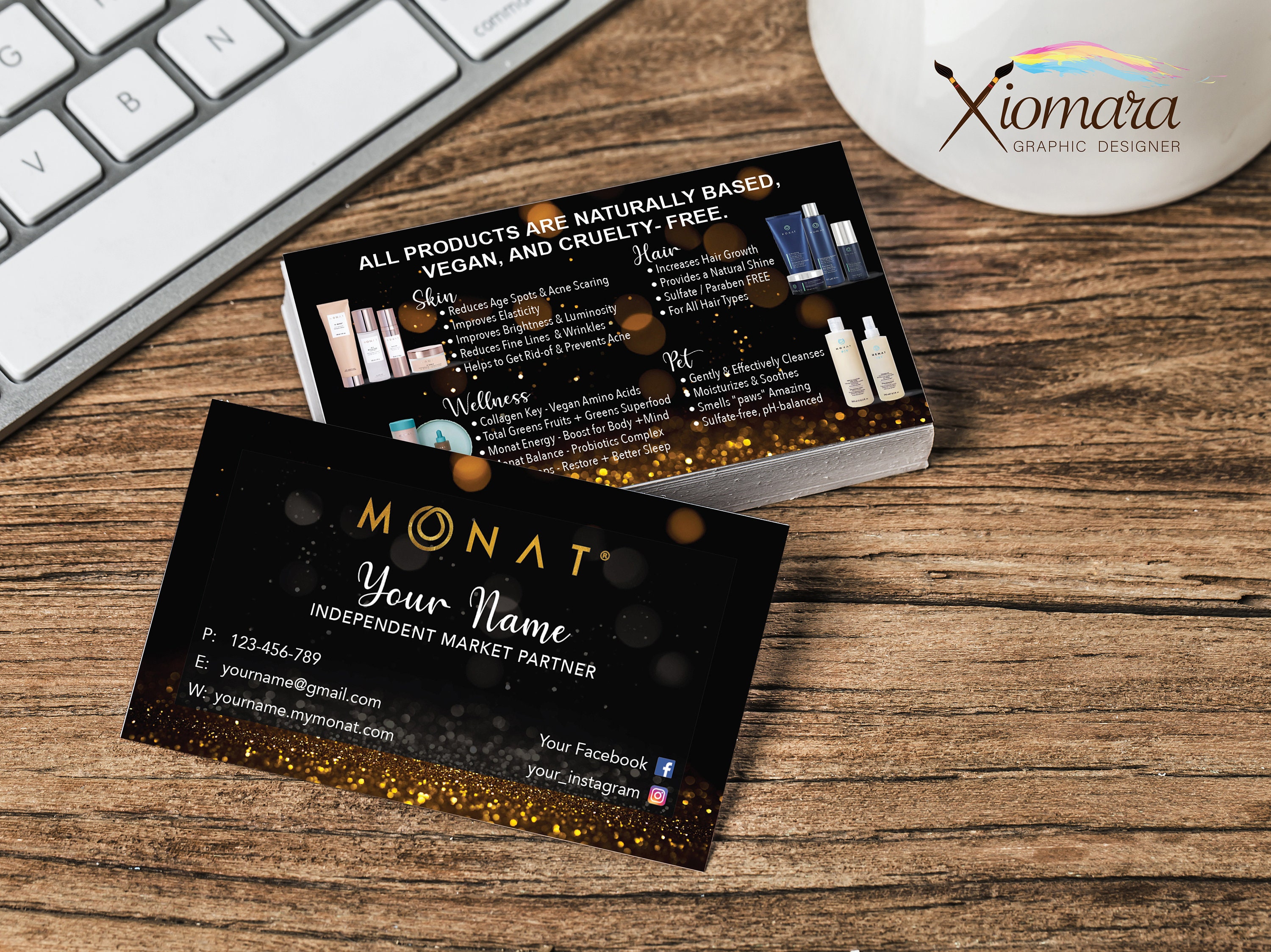 MONAT Business Cards Wellness Program Hairstyle Skin - Etsy