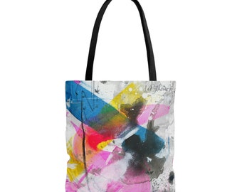 Colorful, Abstract AOP Tote Bag