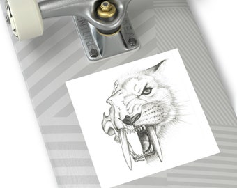 Saber Tooth Skull Sticker