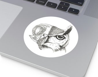 Owl Skull Sticker
