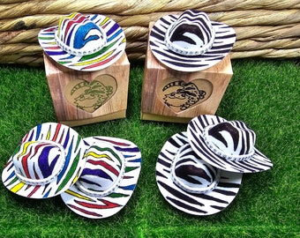 Zebra / White Tiger Cowboy Hat for Reptiles or Small Pets / Bearded Dragon / Turtle / Guinea Pig / Rat / Iguana / Snake / Hamster + more!