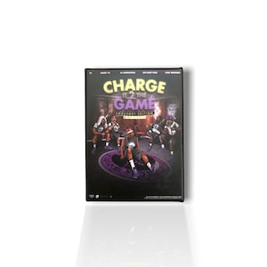 May include: A purple and black poster with the text "Charge It 2 The Game" and the words "Smokeout Edition" in smaller font. The poster features a group of five basketball players in a locker room setting.
