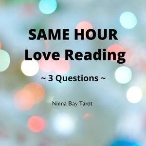 EINE STUNDE Fragen Sie 3 Fragen Tarot Liebeslesung | Tarot Kartenlegen | Intuitive Kartenlegung | Same Hour Lesung | Vertrauensvoller Genauer Leser