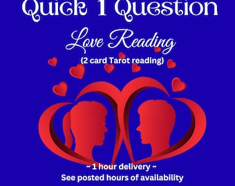 Same Hour Detailed Tarot Love Reading - 2 Card Intuitive Reading | Romance - Connection - Relationship | Accurate Trusted Reader