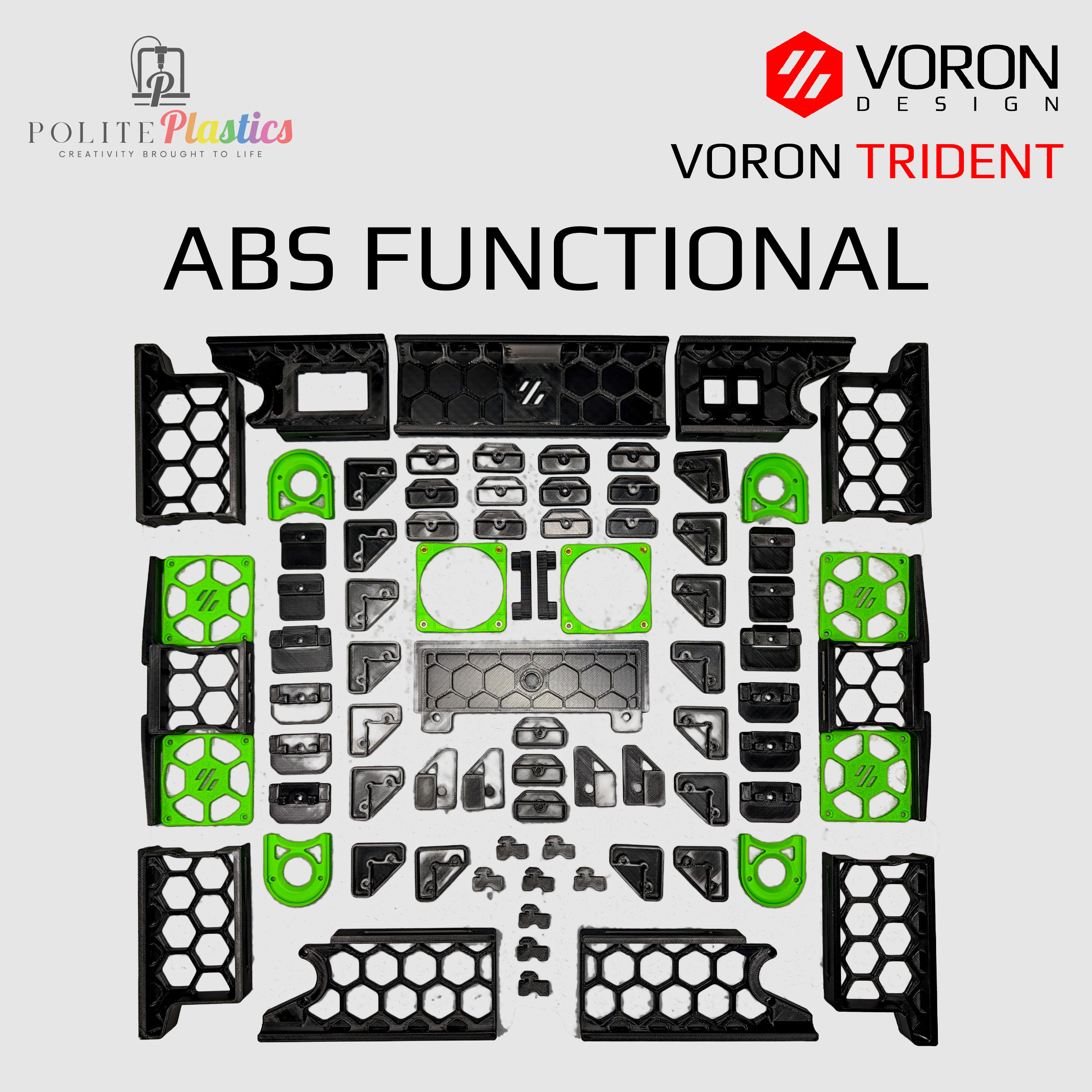 Voron Trident ABS Functional Parts Kit: Stealthburner, Fast
