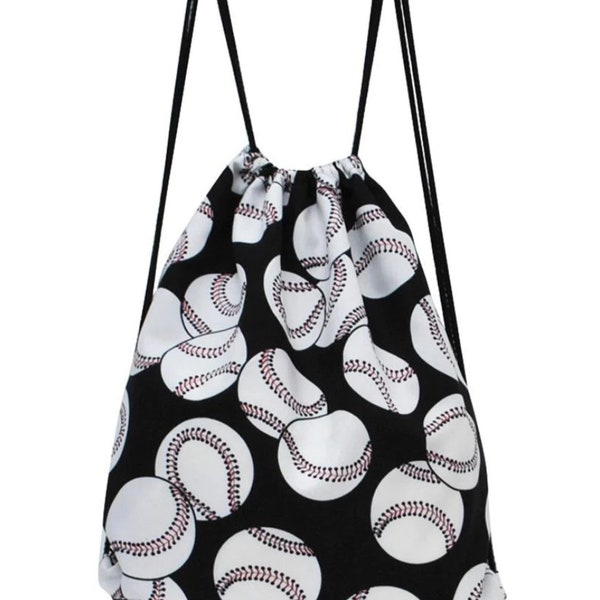 Baseball Drawstring Backpack Etsy