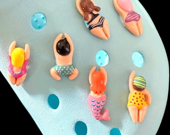 Set of 6 Swimmers Shoe Charms