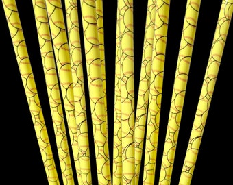 TEAM BUNDLE SOFTBALL- Set of 12 Plastic Reusable Straws