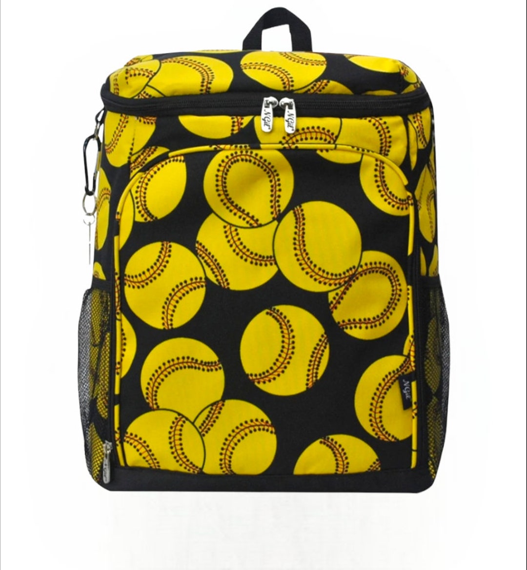 Black Softball Backpack Cooler Etsy