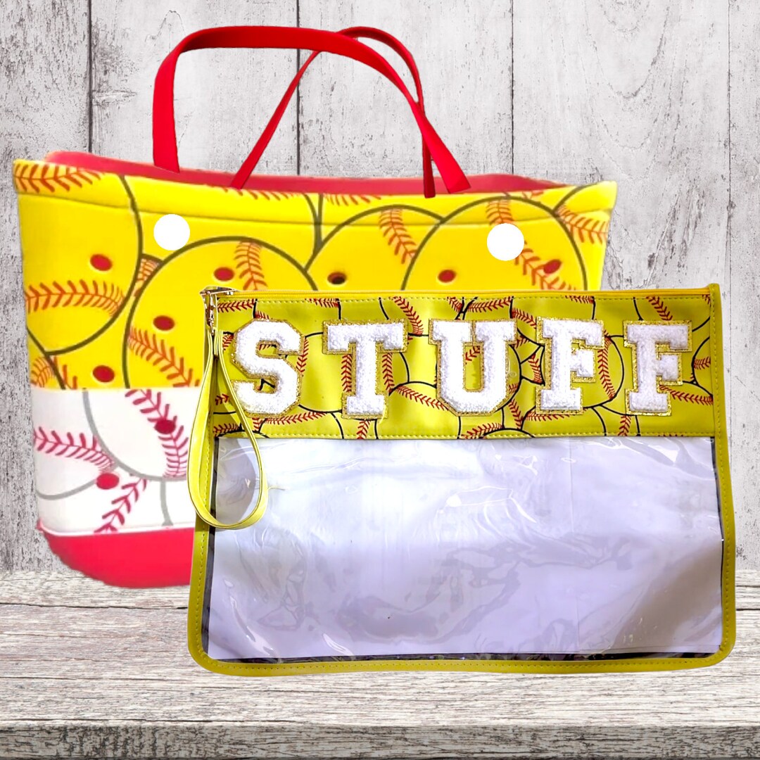 XL Half Softball Half Baseball Tote Bag AND Softball Clear Etsy