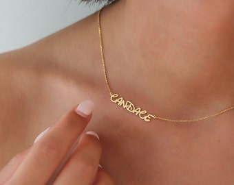 14K Gold Plated Name Necklace,Your Chrıstmas Gift,Custom Design,Handgemachte Unterschrift Namenskette,font,Benutzerdefinierte Name Schmuck
