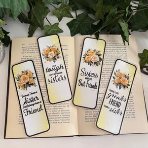 Bookmark: Sister, Sister Bookmark, Sorority Sister Bookmark, Reading Lover Bookmark, Great Friend and Sister Gift