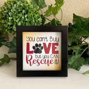 Rescue Cat Framed Sign: Paw Charm Pet Wall Decor