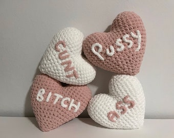 Crochet Heart Pillow - Customizable!