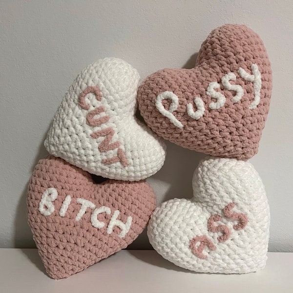 Crochet Heart Pillow - Customizable!