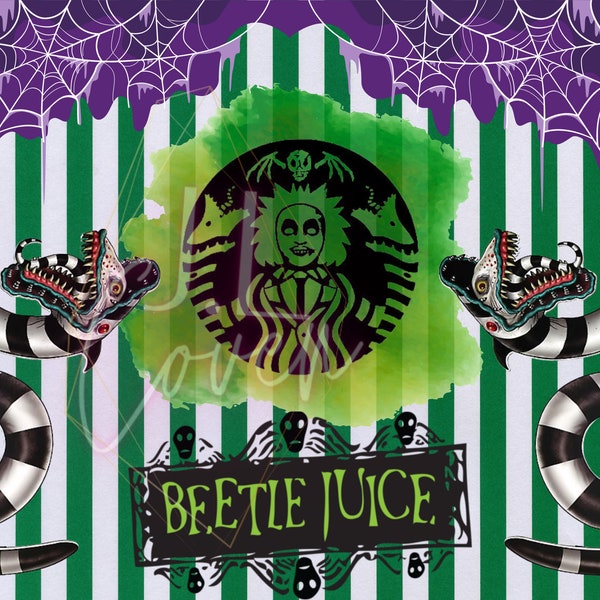 Beetlejuice Starbucks tumbler/Sublimation digital download