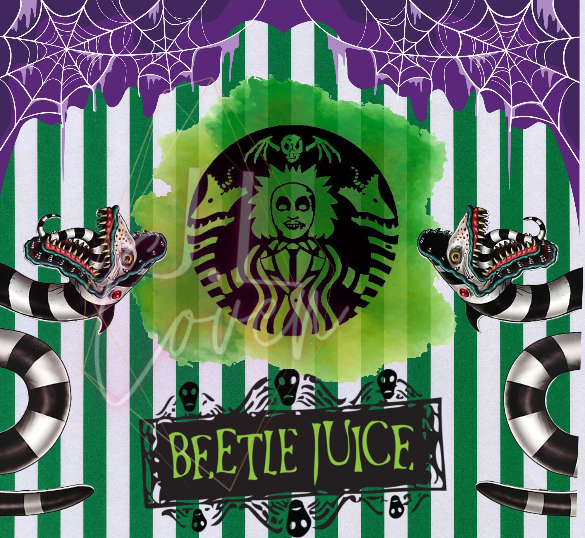 Beetlejuice Starbucks Tumbler/sublimation Digital Download Etsy