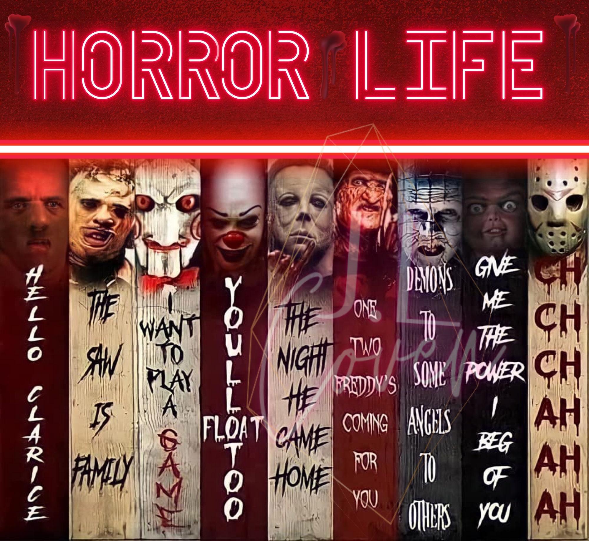 Horror/ Slasher Movie Villains Horror Life Tumbler Design Etsy