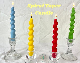 Vela Cônica Espiral/Vela Cônica/Ideias para Presente/Vela Decorativa/100% Cera de Soja/Vela Cônica Torcida/Presente para Ela/Velas de Mesa/Vela Colorida