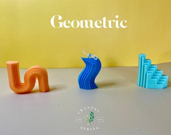 Vela Geométrica/Vela em Formato de S/Vela de Arte Abstrata Colorida/Decoração para Casa/Presente/Vela de Soja Decorativa/Vela Moderna/Vela de Design/Vela Irregular/Ondulada
