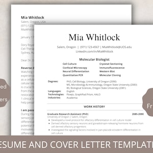 Recruiter Resume Template & Professional Cover Letter Template for Job Application in the Best Resume Format ATS Resume Template Word