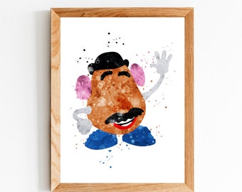 Minimalist Watercolour Print - TV & Movies - Mr Potatohead