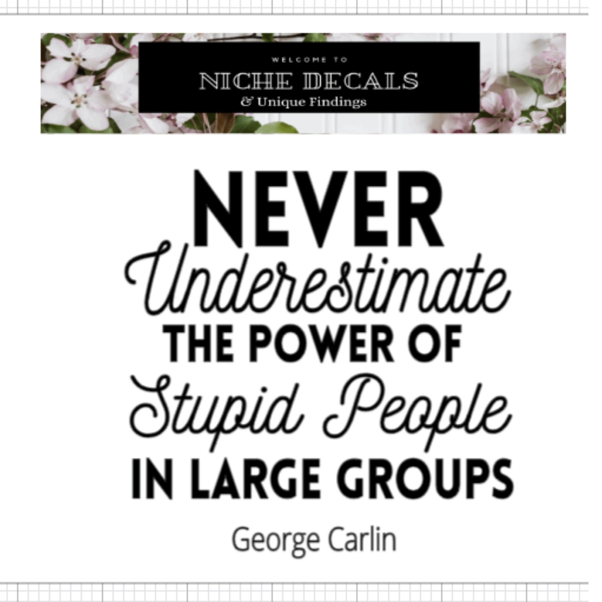 George Carlin Stupid People Never Underestimate The Power Of Stupid People George Carlin | Etsy
