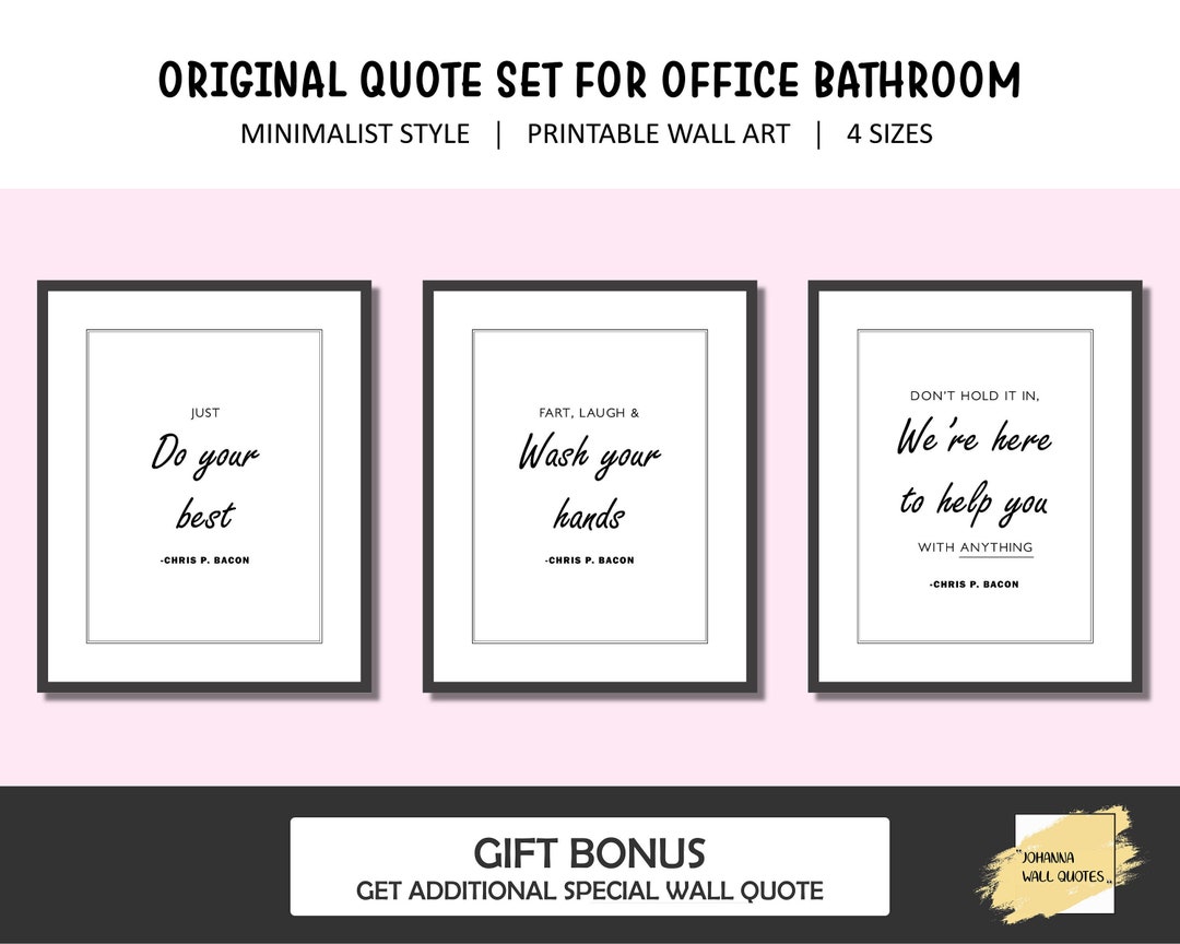 New Funny Quotes for Office Bathroom Printable Wall Art 4 Etsy