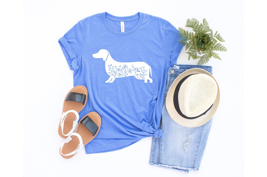 Floral Dachshund Wiener Dog Shirt Dog Lover Shirt Animal Etsy