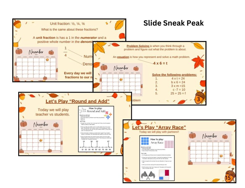 3rd Grade Third Edition Bridges Number Corner November - Etsy