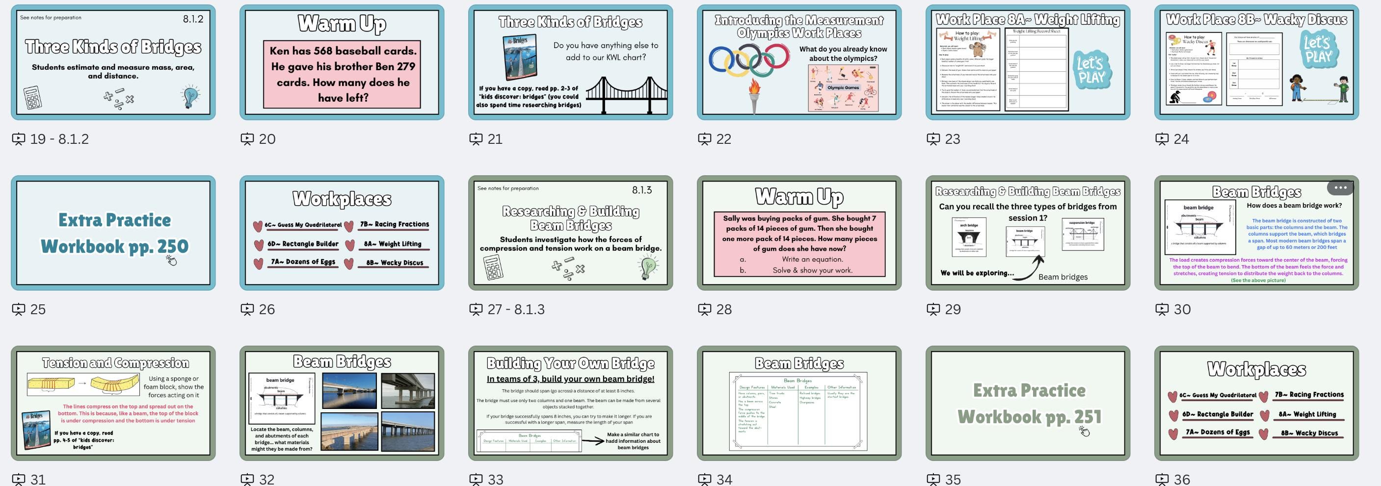 Unit 8 Bridges Math Slides 3rd Edition for 3rd Grade - Etsy
