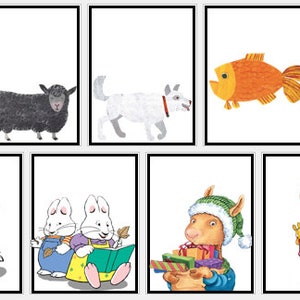 25 book character posters black border NO BACKGROUND