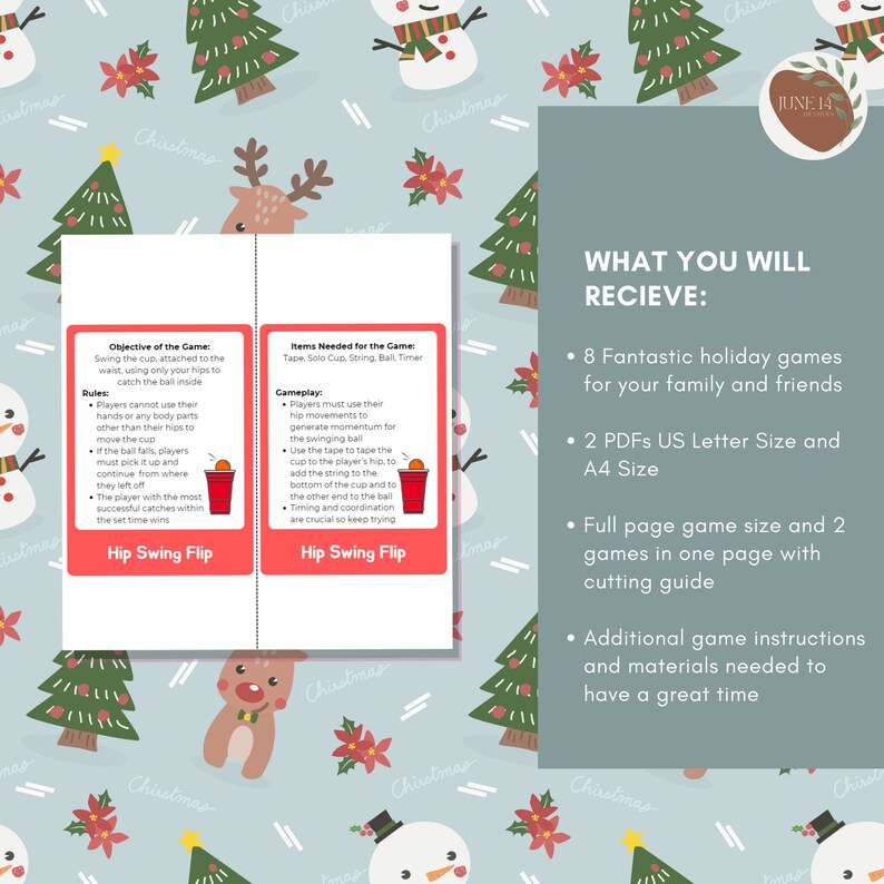 Festive Fun Pack Christmas Games Printable, Family Christmas Games