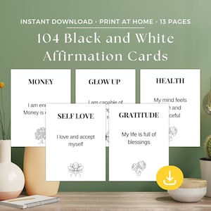 Jeu d'affirmations positives du jour | Cartes d'affirmation imprimables à téléchargement immédiat | Soins personnels motivants à imprimer | Cartes Manifestation