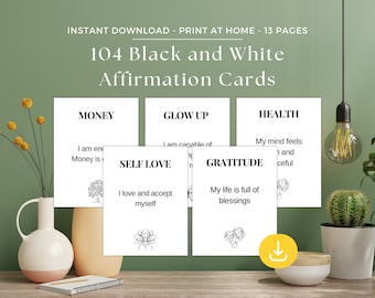 Positive Daily Affirmation Deck | Instant Download Printable Affirmation Cards | Motivational Self Care Printable | Manifestation Cards