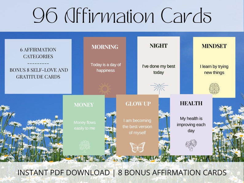 Affirmation Cards Printable, Digital Affirmations, Affirmation Deck ...