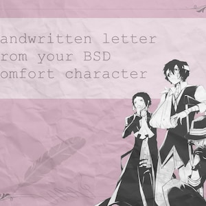 Carta de tu personaje de consuelo de Bungou Stray Dogs